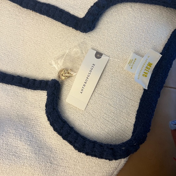 Anthropologie Maeve collarless tipped knit jacket/cardigan - Picture 4 of 4